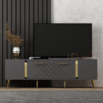 ТВ комода Detas - Anthracite, Gold