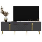ТВ комода Detas - Anthracite, Gold - Image 4