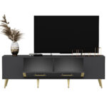 ТВ комода Detas - Anthracite, Gold - Image 5