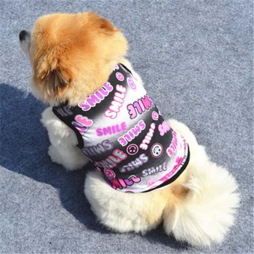 Summer Small Pet Dog Cats Clothes Puppy Doggy Print Cotton Vest T Shirt Coat Costumes Dog
