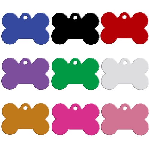 100 Pcs Lot Aluminum Pet Id Tag Bone Shape Double Sided Custom Engraved Dog Cat Pet