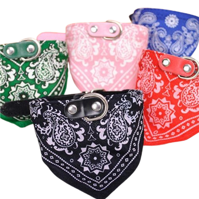 Newest Dog Collars Pattern Pet Sling High Quality Pu Pet Triangularbandage Pet Scarf The Dog