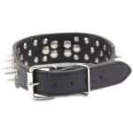 Durable Leather Spiked Studded Dog Collar 2 Wide 25 Spikes 44 Studs.jpg
