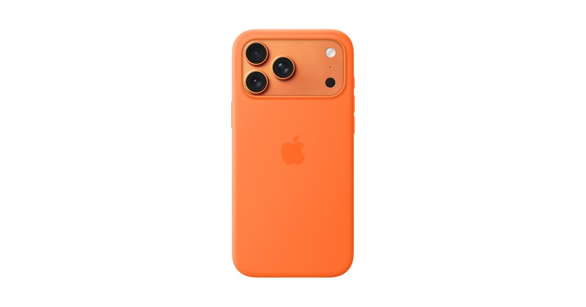 Apple iPhone 17 Pro Max Silicone Case with MagSafe – Orange Apple iPhone 17 Pro Max Silicone Case with MagSafe – Orange